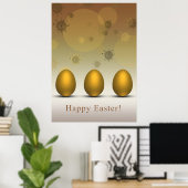Modern Golden Easter Eggs Poster (Thuiskantoor)