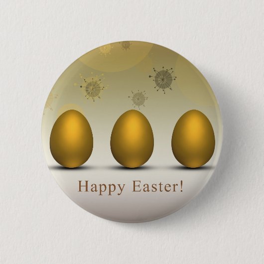 Modern Golden Easter Eggs Ronde Button 5,7 Cm (Voorkant)
