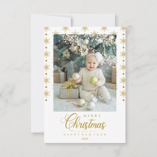 Modern Golden Merry Christmas Photo Baby (Voorkant)