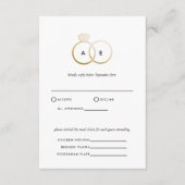 Modern Golden Rings Bruiloft RSVP Reageer Kaart (Voorkant)