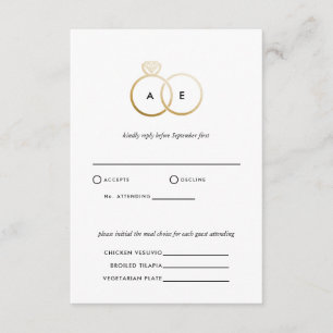 Modern Golden Rings Bruiloft RSVP Reageer Kaart