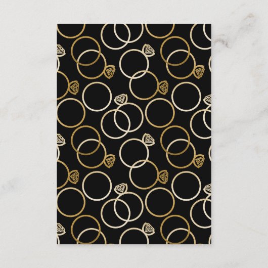 Modern Golden Rings Bruiloft RSVP Reageer Kaart (Achterkant)