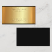 Modern Golden Trendy Graceful Glamor Plain Visitekaartje (Voorkant / Achterkant)