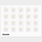 Modern Golden Wedding Rings RSVP Antwoord Vierkante Sticker (Vel)