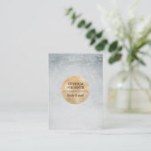 Modern Goldener Kreis Aquarell Grau Schwarz Visitekaartje (Staand voorkant)