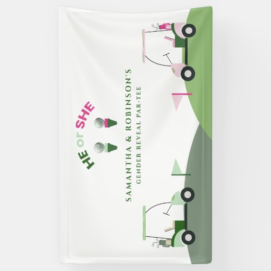 Modern Golf Baby Gender Reveal Par-t-shirt Spandoek (Verticaal)