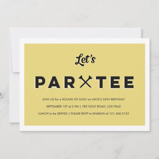 Modern Golf Party Kaart (Voorkant)