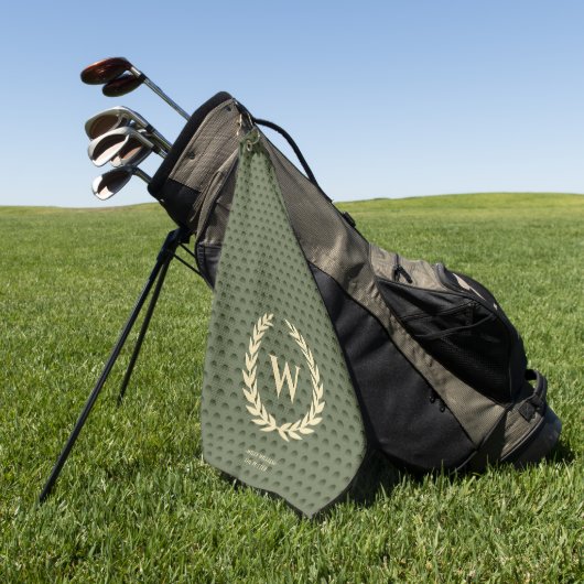 MODERN GOLF VADERDAG ARMY GREEN MONOGRAM GOLFHANDDOEK (Groen)