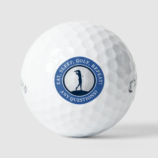 Modern Golfer Blue Grappige Dames Cadeaubox Golfballen (Voorkant)