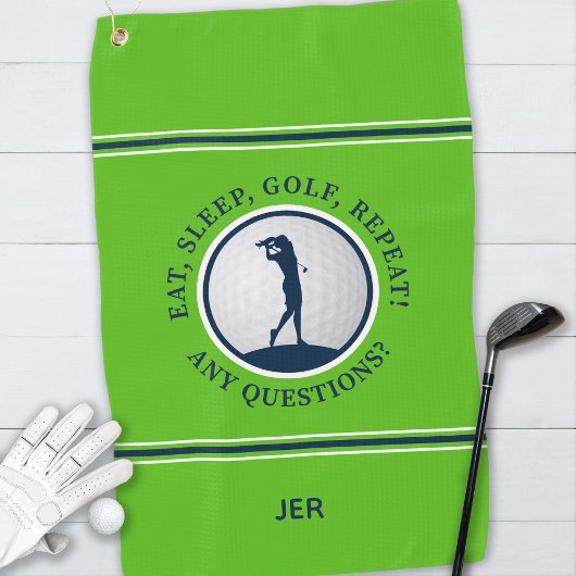 Modern Golfer Monogram Pro Sports Golf Groen Blauw Golfhanddoek