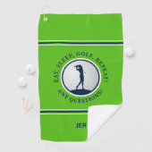 Modern Golfer Monogram Pro Sports Golf Groen Blauw Golfhanddoek (Insitu)