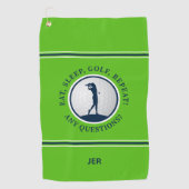 Modern Golfer Monogram Pro Sports Golf Groen Blauw Golfhanddoek (Voorkant)