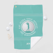 Modern Golfer Monogram Quote Sports Pro Golf Blauw Golfhanddoek (Insitu)