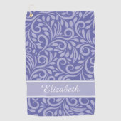 Modern Golfer Name Cute Periwinkle Blue Pattern Golfhanddoek (Voorkant)