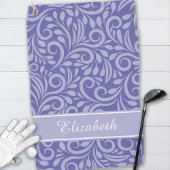 Modern Golfer Name Cute Periwinkle Blue Pattern Golfhanddoek