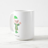 Modern Good Luck Elf and Script Mug (Devant gauche)