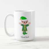Modern Good Luck Elf and Script Mug Koffiemok (Links)