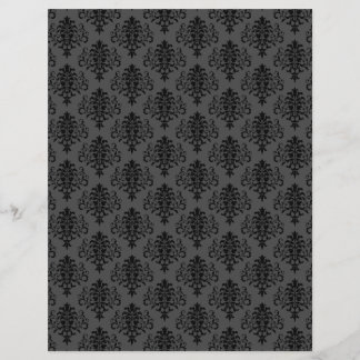 Modern gothic Grey Black Damask-scrapbook