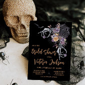 Modern Gothic Halloween Bridal Shower Kaart