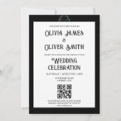 Modern gothic qr code bruiloft kaart (Achterkant)