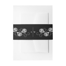 Modern Gotisch Roos Swirls Zwart-wit Bruiloft