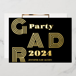 MODERN GOUD AFSTUDEERDER PARTY FOLIE UITNODIGING