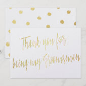 Modern Goud "Bedankt dat je mijn getuige bent" Bedankkaart (Voorkant / Achterkant)