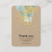 Modern Goud Blauw Oorbel Display Visitekaartje (Achterkant)