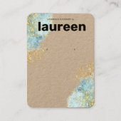 Modern Goud Blauw Oorbel Display Visitekaartje (Voorkant)