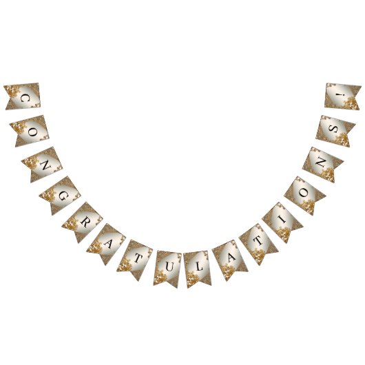 Modern Goud  Bloemen Bunting Flag Vlaggetjes (Alle)