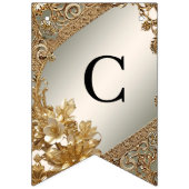 Modern Goud  Bloemen Bunting Flag Vlaggetjes (Eerste vlag)