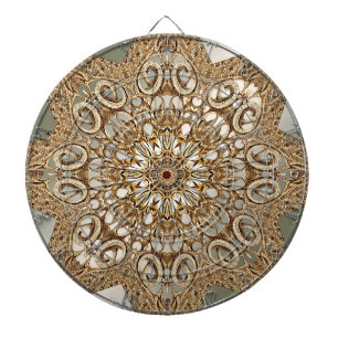 Modern Goud Bloemen Dartbord