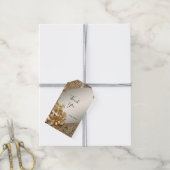 Modern Goud  Bloemen Gift Label Cadeaulabel (Met Touw)