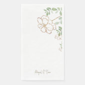 Modern Goud Bloemen Groen Gepersonaliseerd Script Servet (Voorkant)