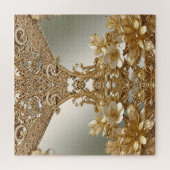 Modern Goud  Bloemen Jigsaw Puzzel (Horizontaal)