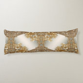 Modern Goud Bloemen Lichaam Kussen (Achterkant)