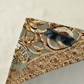 Modern Goud Bloemen Strandlaken (In situ)