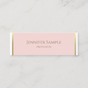 Modern Goud Blush Roze Wit Luxe Sjabloon Chique Mini Visitekaartje