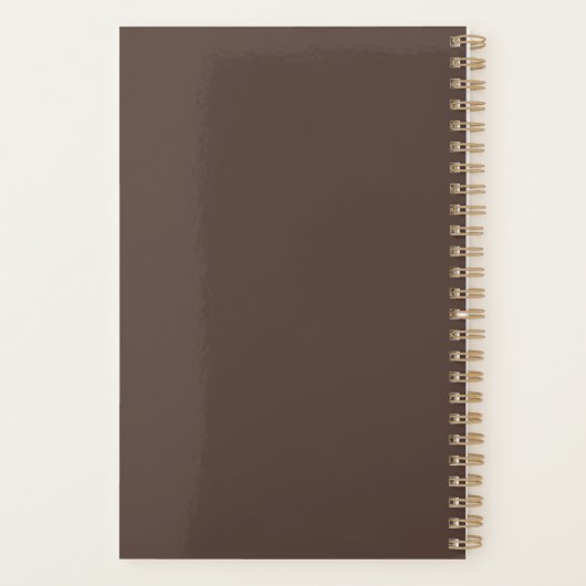 Modern Goud Bruin Monogram Naam Organizer Planner (Achterkant)