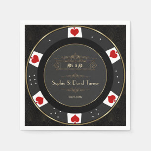 Modern Goud Casino Poker Chip Bruiloft Servet