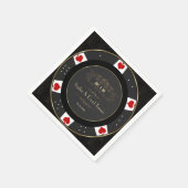 Modern Goud Casino Poker Chip Bruiloft Servet (Hoek)