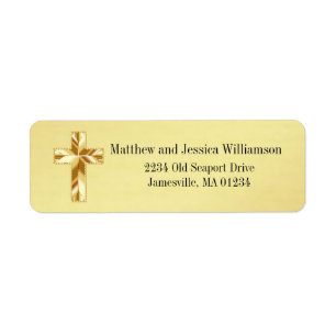 Modern Goud Christelijk Cross Return Adres Labels