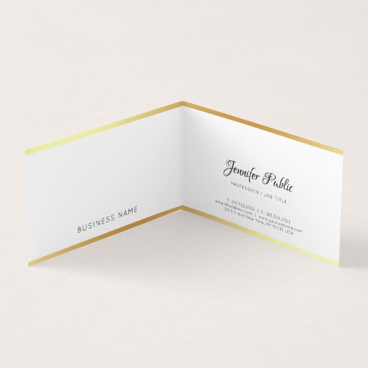Modern Goud Elegant Handschrift Eenvoudige Sjabloo Visitekaartjes (Binnen)