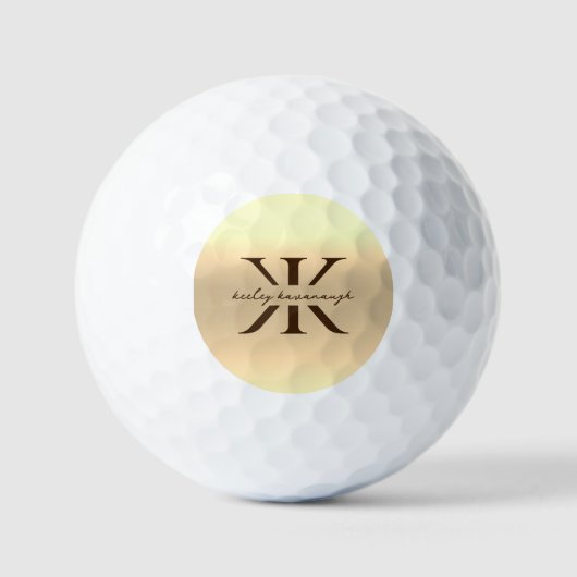 Modern Goud Elegant Monogram K Professional Golfballen (Voorkant)