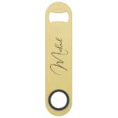 Modern goud Elegant Stijlvol Trendy Monogrammed Speed Flessenopener (Achterkant)