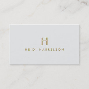  MODERN GOUD EN GRIJS INITIAAL MONOGRAM LOGO VISITEKAARTJE