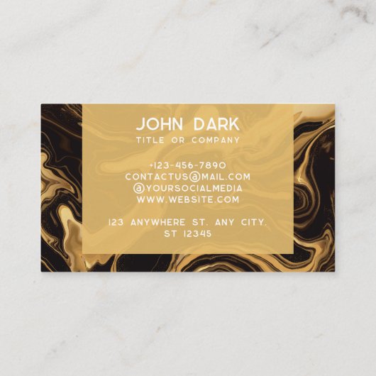 Modern goud en marmer visitekaartje (Achterkant)