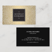 Modern Goud en Wit Confetti Stippen Visitekaartje (Voorkant / Achterkant)