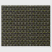 Modern Goud en Zwart Honingraat Patterned Cadeaupapier (Vlak)