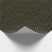 Modern Goud en Zwart Honingraat Patterned Cadeaupapier (Hoek)